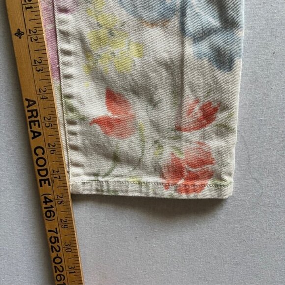 Lauren Jeans Co. Jeans Floral Denim Straight Leg Pockets Sz 12 - Picture 12 of 13